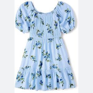 The Childrens Place Floral Blue Dress Sz S 5/6